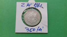 Moneda argint 2 lei 1881 foto