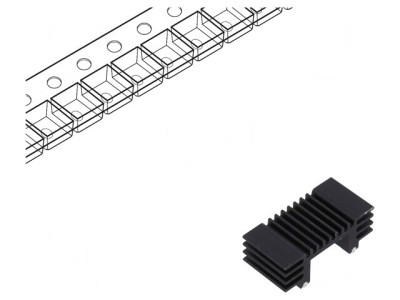 Radiator Extrudat Negru 12.7mm x 25.91mm foto