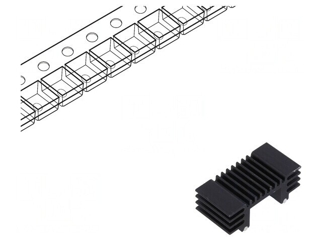Radiator Extrudat Negru 12.7mm x 25.91mm