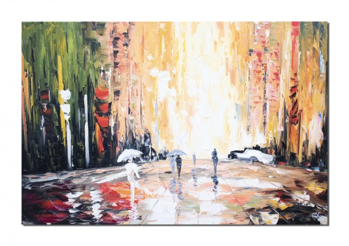 Tablou GIGANT living, birou pictat manual, Transcedental, 150x100cm ulei pe panza in cutit efect 3D