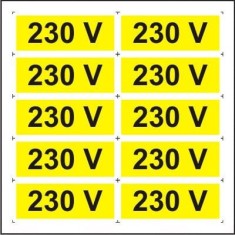 Indicator 230V (10 etichete pe coala) - Semn Protectia Muncii foto