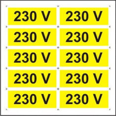 Indicator 230V (10 etichete pe coala) - Semn Protectia Muncii