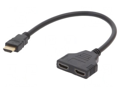 Splitter HDMI Pasiv Negru 1 Intrare 2 Ieşiri foto