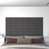 vidaXL Panouri de perete 12 buc. gri, 30x15 cm piele ecologică 0,54 m&sup2;
