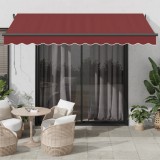 Cumpara ieftin Copertina retractabilă manual cu LED-uri, vișiniu, 350x250 cm