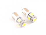 Set 2 Becuri LED Pozitie T4W (BA9S) 5 SMD Alb Motorevolution