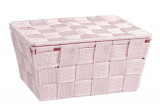 Cos depozitare cu capac, Wenko, Adria, 19 x 10 x 14 cm, polipropilena, roz