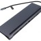 Hub USB 11 porturi USB 2.0, USB 3.0, USB 3.2 Plug and Play gri