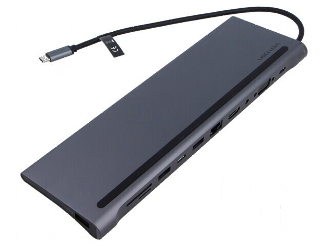 Hub USB 11 porturi USB 2.0, USB 3.0, USB 3.2 Plug and Play gri