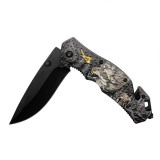 Cumpara ieftin Briceag Vanatoare IdeallStore&reg; Fantasy Wolf 21cm, Otel Inoxidabil 440, Negru, Spargator Sticla, Taietor Curea, Clip