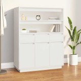 vidaXL Dulap &icirc;nalt, alb, 89x40x116,5 cm, lemn masiv de pin