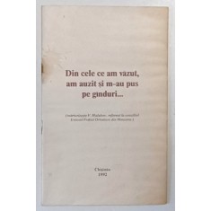 DIN CELE CE AM VAZUT , AM AUZIT SI M- AU PUS PE GANDURI ...de V. MALAHOV , REFERENT LA CONSILIUL UNIUNII FRATIEI ORTODOXE DIN MOSCOVA , 1992