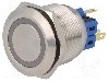 Intrerupator anti-vandalism, ON-ON, &Oslash;25mm, ONPOW - GQ25-11ZE/B/12V/S