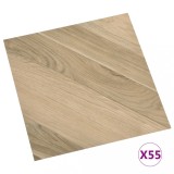 Placi pardoseala autoadezive, 55 buc., maro dungi, PVC 5,11 m&sup2;