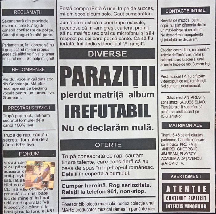 CD Parazitii Irefutabil