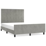 Cumpara ieftin Cadru de pat fara saltea, gri deschis, 140x200 cm, catifea