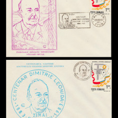 1983 Romania - Set 2 plicuri Centenarul Ing. Dimitrie Leonida, Expo Falticeni