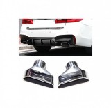 Ornamente Toba Inox BMW Seria 5 G30 G31, Stanga+Dreapta, Compatibile, Tuning Auto Exterior, ALM