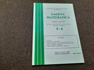 GAZETA MATEMATICA NR 5-6/2000 RF21/2 foto