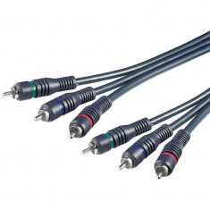 Cablu video component Goobay 3 x RCA tata - 3 x RCA tata 10m negru foto