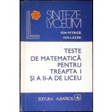 TESTE DE MATEMATICA PENTRU TREAPTA I SI A II-A DE LICEU-ION PETRICA, ION LAZAR-348399