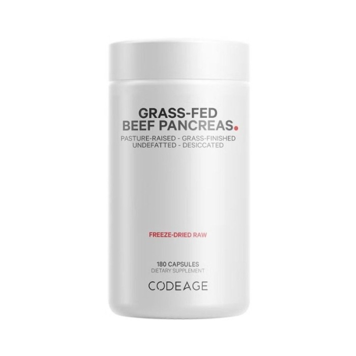 Codeage Grass-fed Beef Pancreas, Formula Premium Pentru Sustinerea
