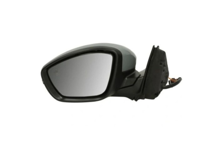 Oglinda usa exterioara PEUGEOT 2008/e-2008, 11.2019-01.2024, partea stanga, View Max, reglare electrica; grunduit; sticla convexa; sticla crom; pliab