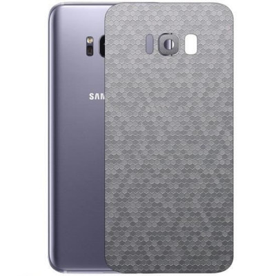 Set Folii Skin Acoperire 360 Compatibile cu Samsung Galaxy S8 Plus (2 Buc) - ApcGsm Wraps HoneyComb Silver foto