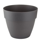 Ghiveci din plastic Gardena Lux, cu suport scurgere, interior / exterior, rotund, antracit, 30 x 26 cm