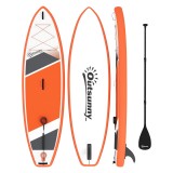 Outsunny Placă SUP Gonflabilă pentru Adulți, Stand Up Paddle Board cu Suprafață Antiderapantă EVA, Pagaie Reglabilă din Aluminiu, Rucsac, Pompă, Aripi