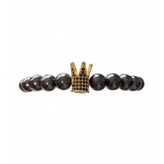 Bratara cu pietre naturale, Onix, Gold Crown, A4B141