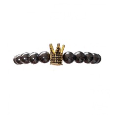 Bratara cu pietre naturale, Onix, Gold Crown, A4B141