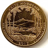 AMERICA QUARTER 1/4 DOLLAR 2013 LITERA S.(White Mountain - New Hampshire.), America de Nord, Cupru-Nichel