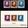 Romania 1942, LP 147 + 148, Titu Maiorescu, seria + colita, MNH !, Nestampilat