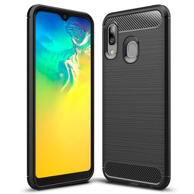 Husa TPU Forcell Carbon pentru Samsung Galaxy A20e, Neagra foto