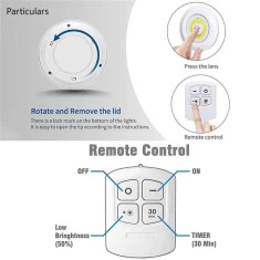 Set 3 lampi LED Wireless cu telecomanda foto