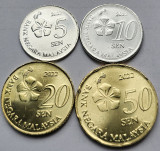 Set 4 monede 5, 10, 20 ,50 Sen 2022 Malaezia / Malaysia, unc, Asia