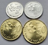 Set 4 monede 5, 10, 20 ,50 Sen 2022 Malaezia / Malaysia, unc