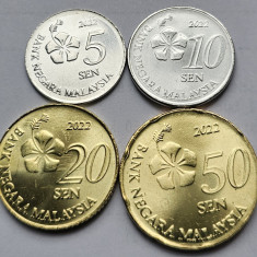 Set 4 monede 5, 10, 20 ,50 Sen 2022 Malaezia / Malaysia, unc
