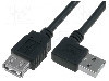 Cablu USB A mufa in unghi, USB A soclu, USB 2.0, lungime 1.8m, negru, BQ CABLE - CAB-USB2AAF/2-K