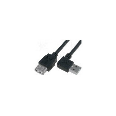 Cablu USB A mufa in unghi, USB A soclu, USB 2.0, lungime 1.8m, negru, BQ CABLE - CAB-USB2AAF/2-K