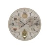 Ceas de Perete Lemn Pendul Atlas Inart D58cm Multicolor, Silentios, Baterii Necesare