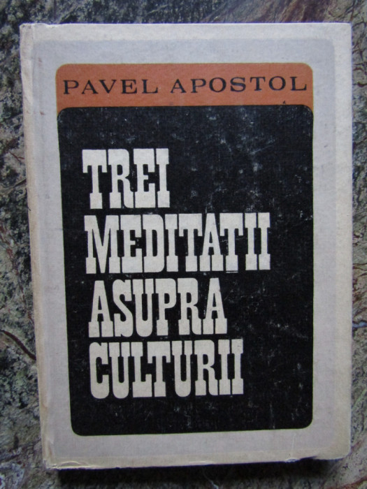 TREI MEDITATII ASUPRA CULTURII URMATE DE NCERCARI FILOSOFICE-PAVEL APOSTOL