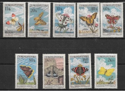 CEHOSLOVACIA 1961 FAUNA INSECTE FLUTURI foto