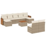 Cumpara ieftin Set canapele de gradina cu perne, 10 piese, bej, poliratan