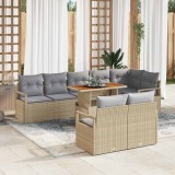 VidaXL Set de canapele pentru grădină 9 pcs Bej, Gri 100 x 55 x 73 cm
