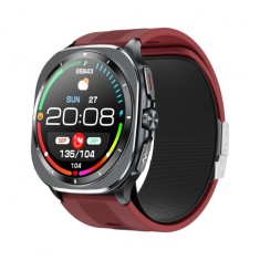 Smartwatch iSEN TK65 Rosu, 1.43 AMOLED, Tensiometru cu manseta gonflabila, Moduri sport, Monitorizare sanatate si somn, Apel BT, Control muzica, Progn