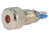 Lampă LED plată portocalie 24VDC &Oslash;8mm IP67 alamă