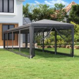 vidaXL Cort de petrecere cu 10 pereți din plasă, antracit, 3x12 m HDPE 319249