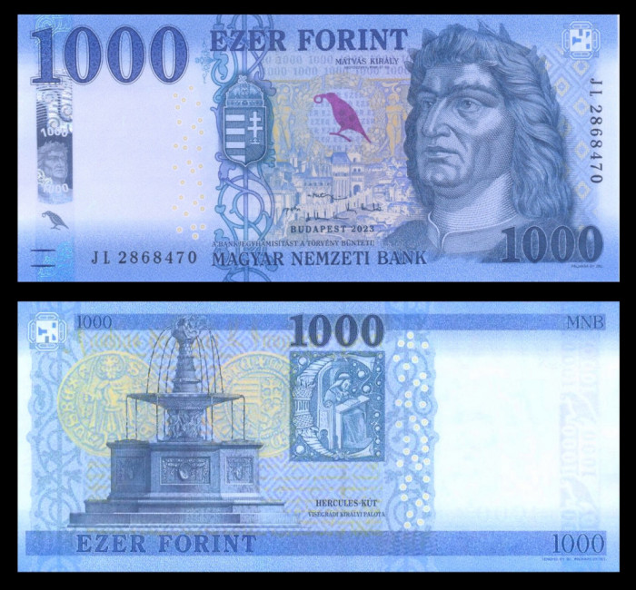 UNGARIA █ bancnota █ 1000 Forint █ 2023 █ P-203d █ UNC █ necirculata